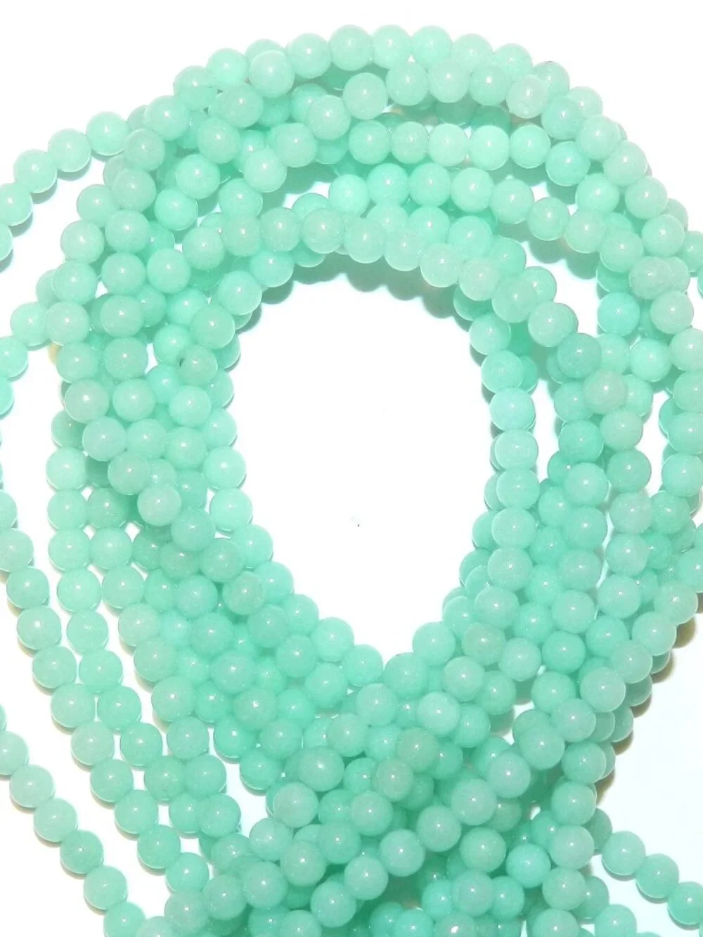 GR874 Blue-Green Amazonite Malay Jade 4mm Round Quartz Gemstone Beads 15